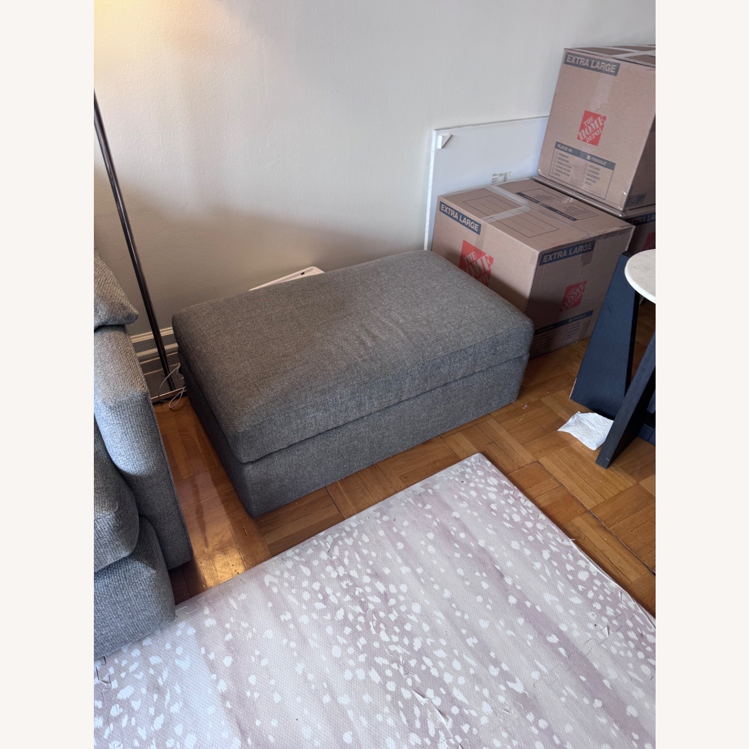 Crate & Barrel Gray Lounge II Sofa with Ottoman - image-5