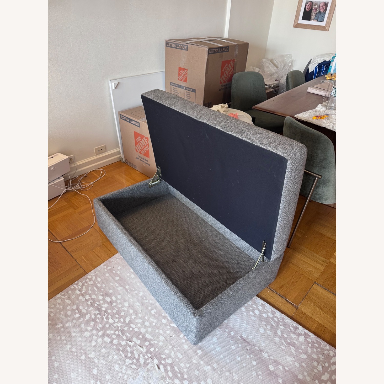 Crate & Barrel Gray Lounge II Sofa with Ottoman - image-6