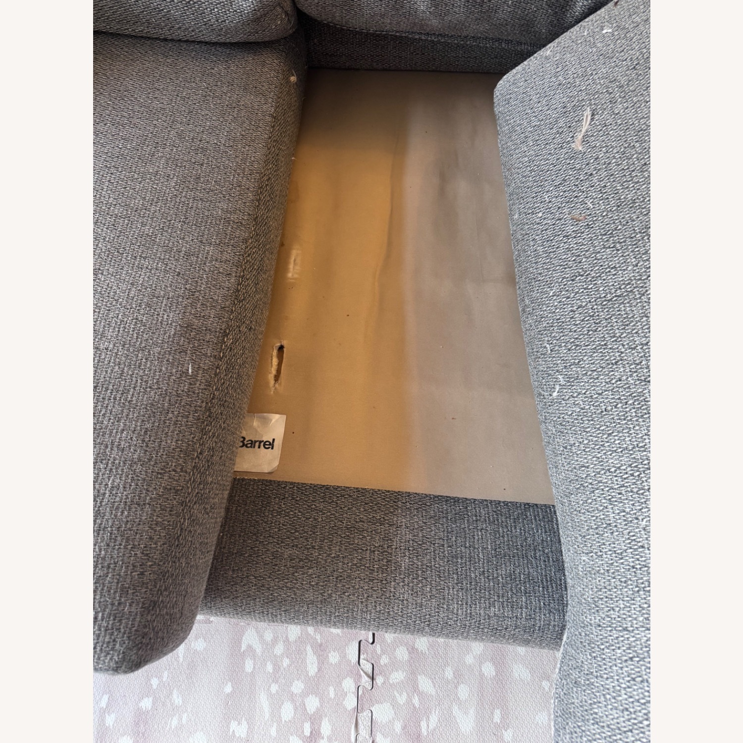 Crate & Barrel Gray Lounge II Sofa with Ottoman - image-4
