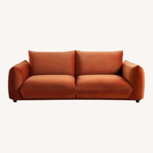 Used Gianni Orange Velvet 3+ Seater Sofa for sale on AptDeco