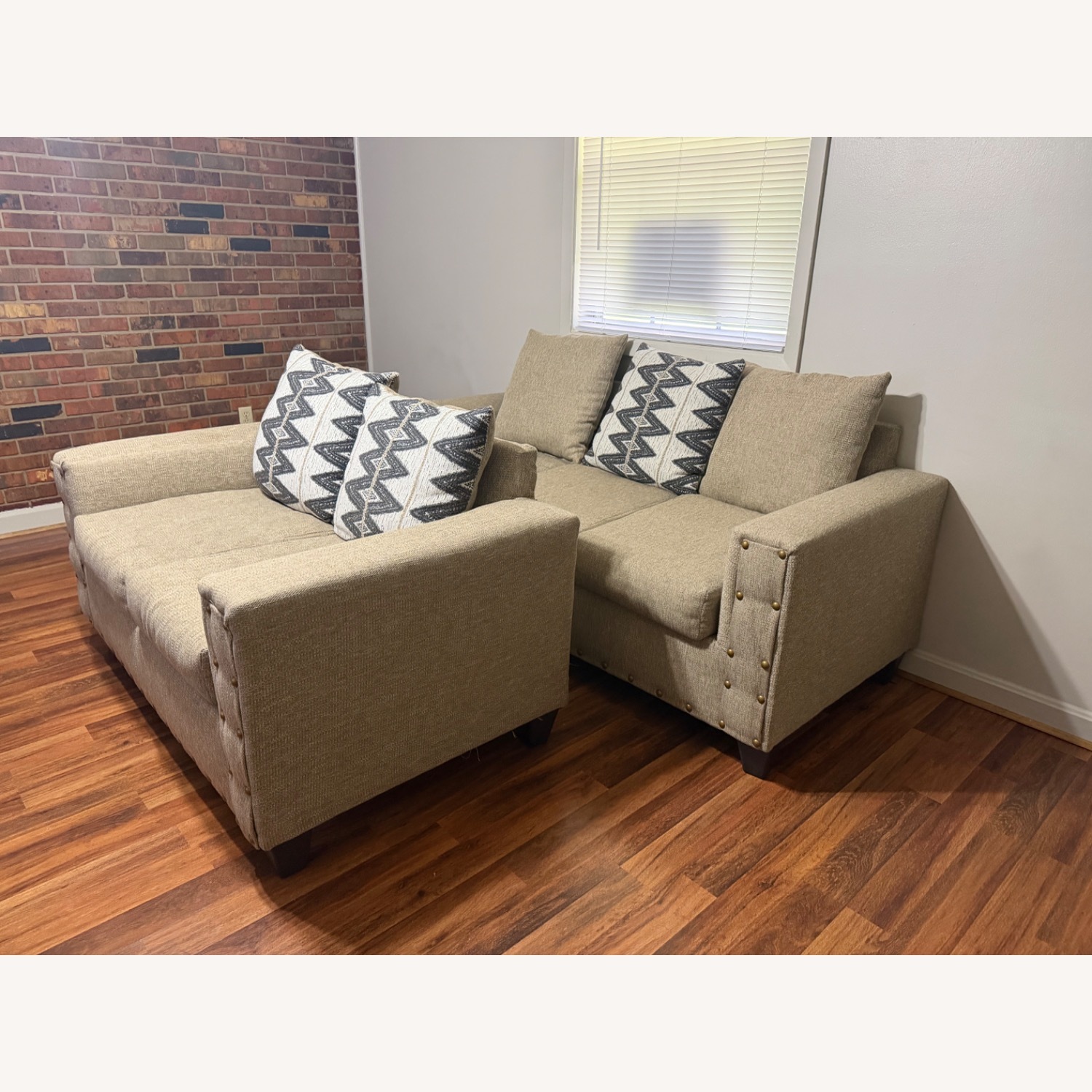 Ashley Furniture Light Brown Fabric 2 Seater Sofa - image-6