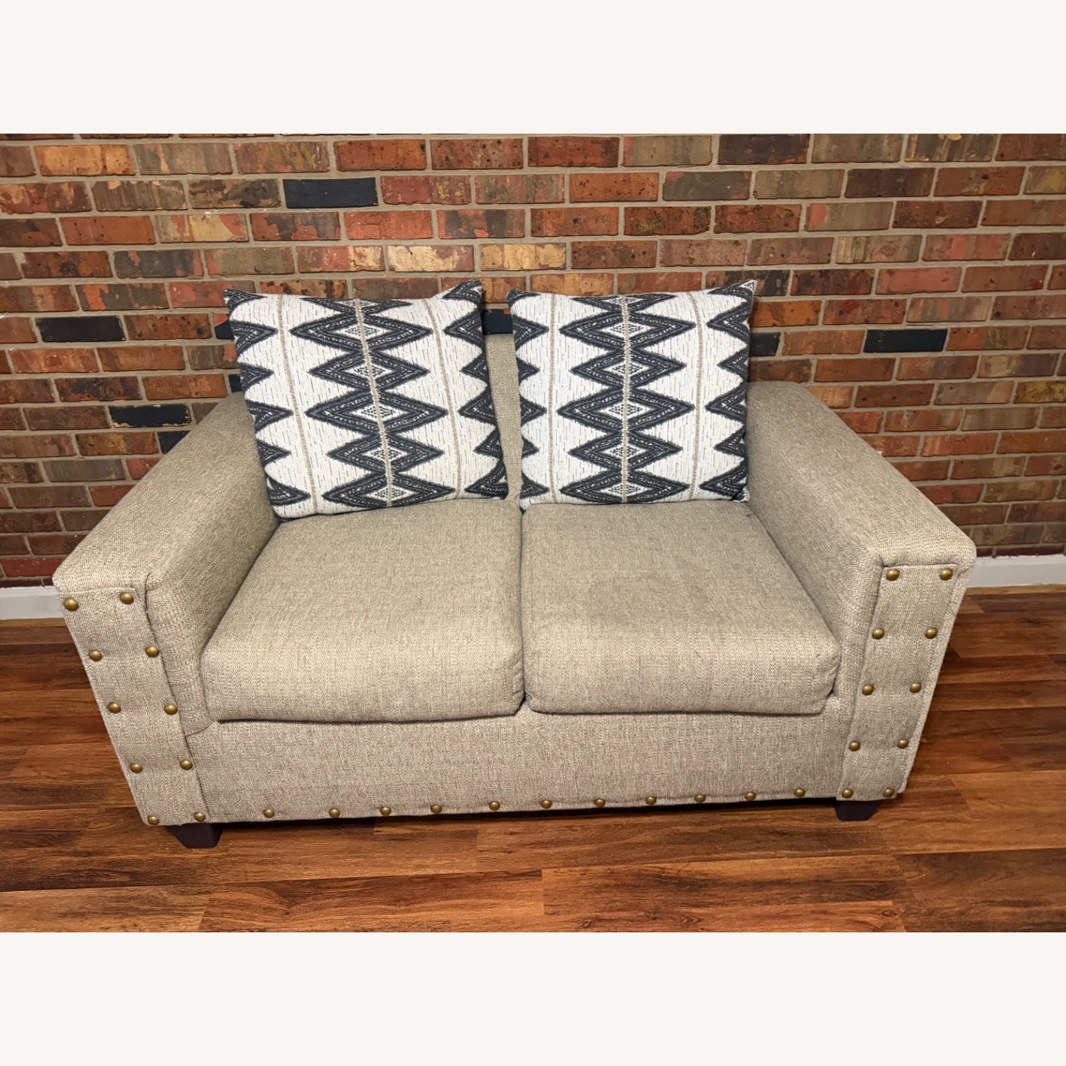 Ashley Furniture Light Brown Fabric 2 Seater Sofa - image-2