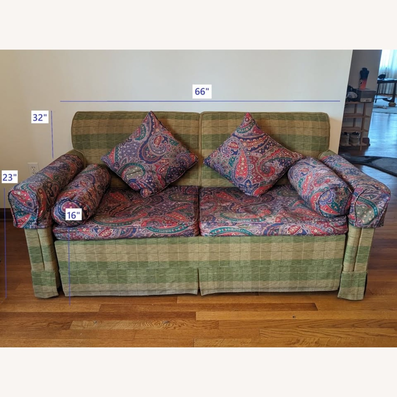 Plaid Sleeper Sofa (est. 1930-50) - image-2