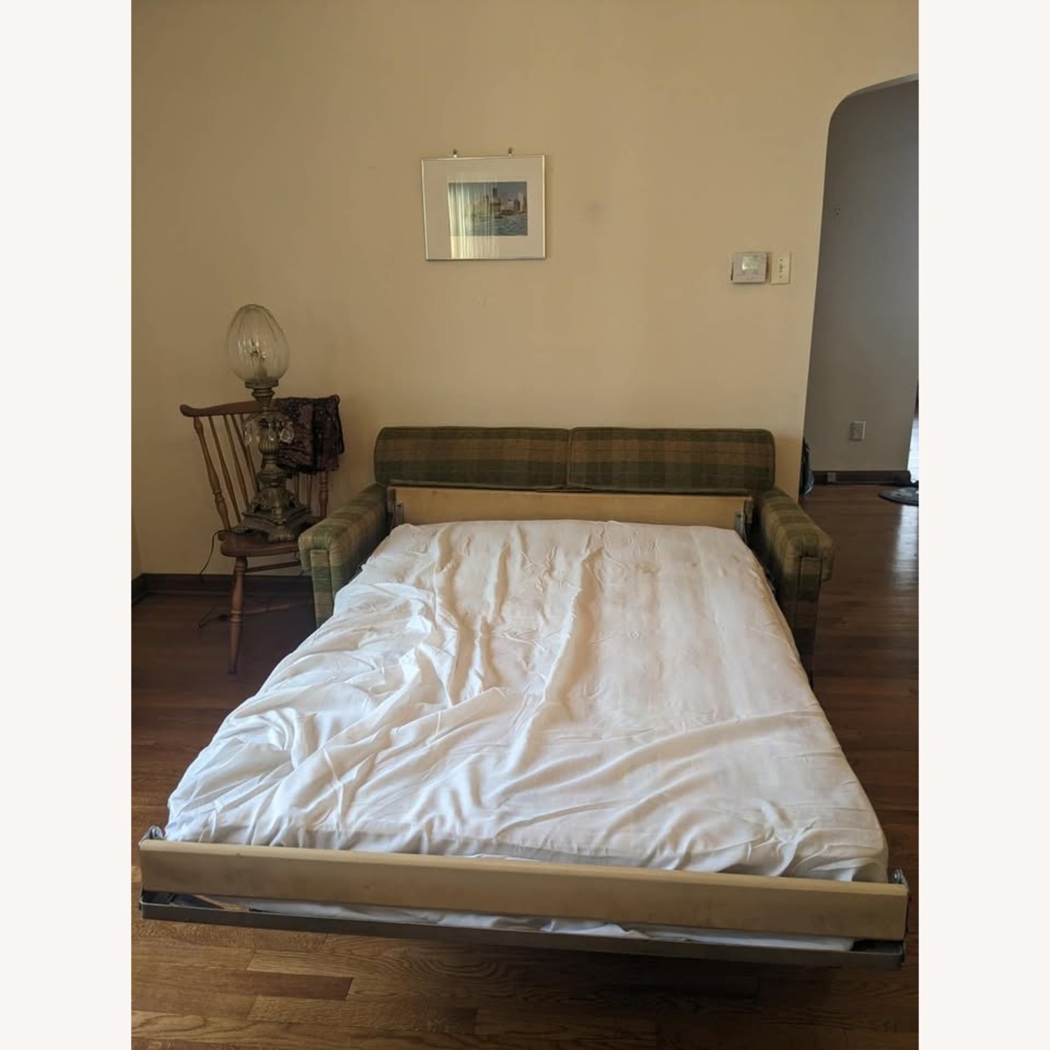 Plaid Sleeper Sofa (est. 1930-50) - image-5