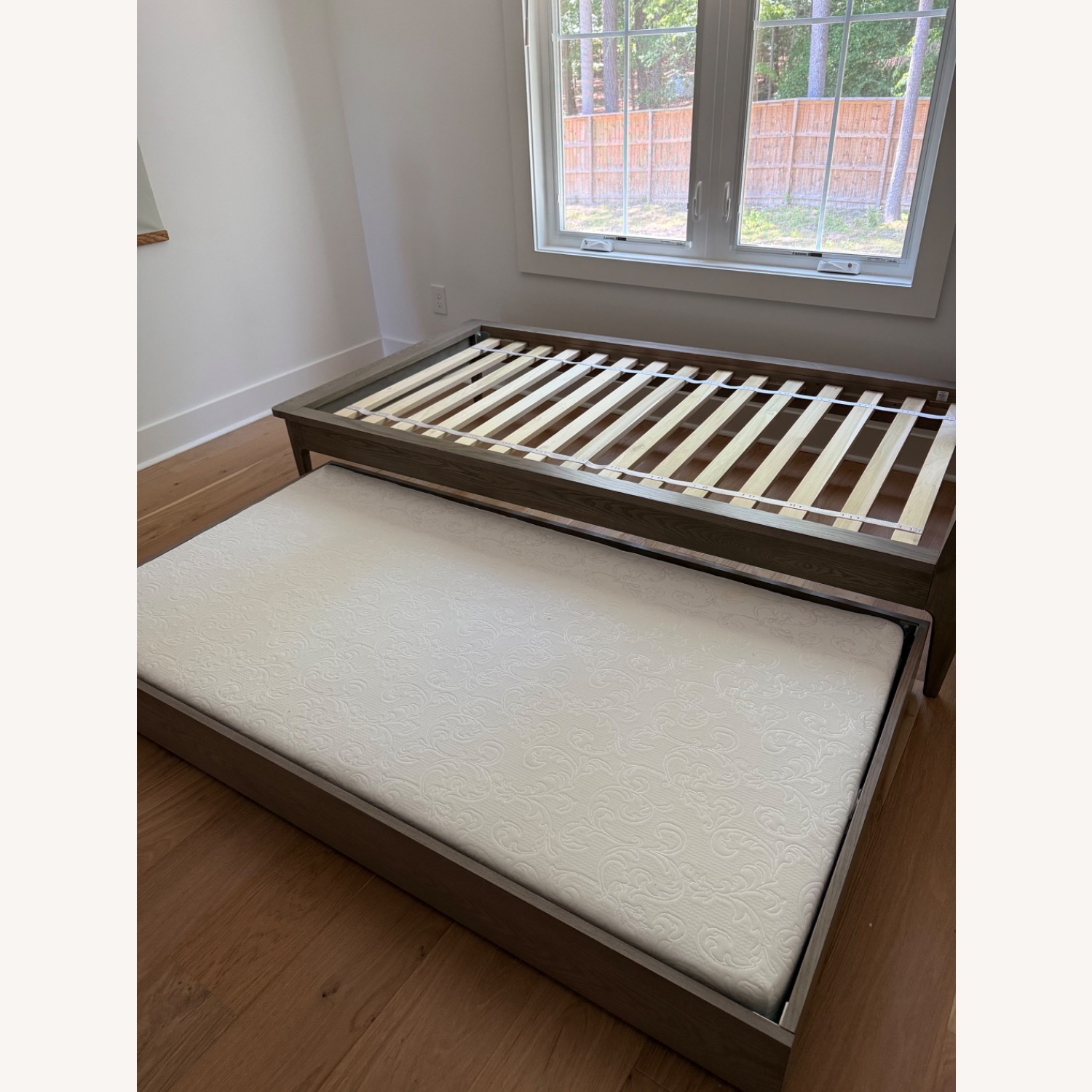 The Land of Nod Light Gray Wood Twin Bed - image-3