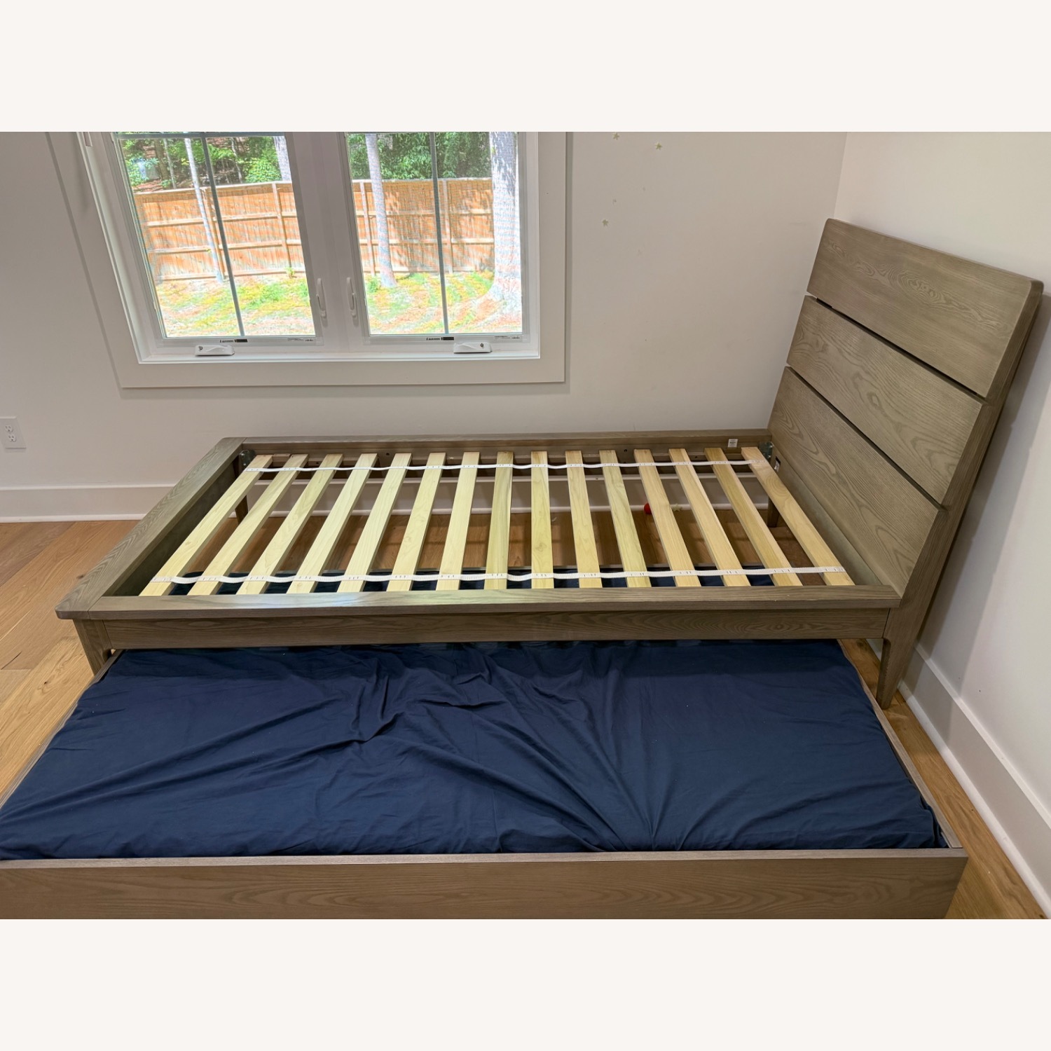The Land of Nod Light Gray Wood Twin Bed - image-2