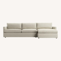 Crate & Barrel Lounge Natural Linen 2 Piece Sectional