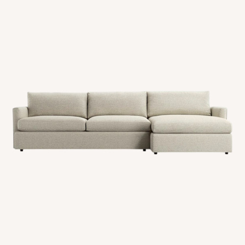 Used Crate & Barrel Lounge Natural Linen 2 Piece Sectional for sale on AptDeco