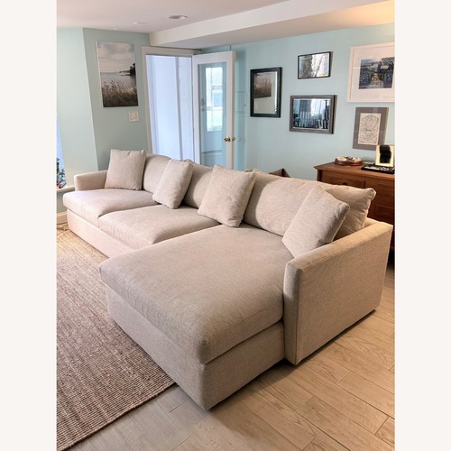 Used Crate & Barrel Lounge Natural Linen 2 Piece Sectional for sale on AptDeco