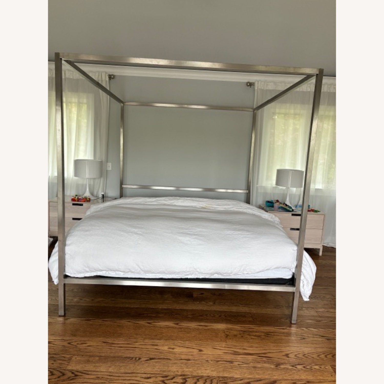 Room & Board Architecture Silver Metal King Bed - image-4