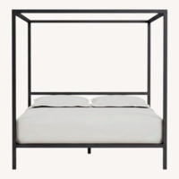 Room & Board Architecture Silver Metal King Bed