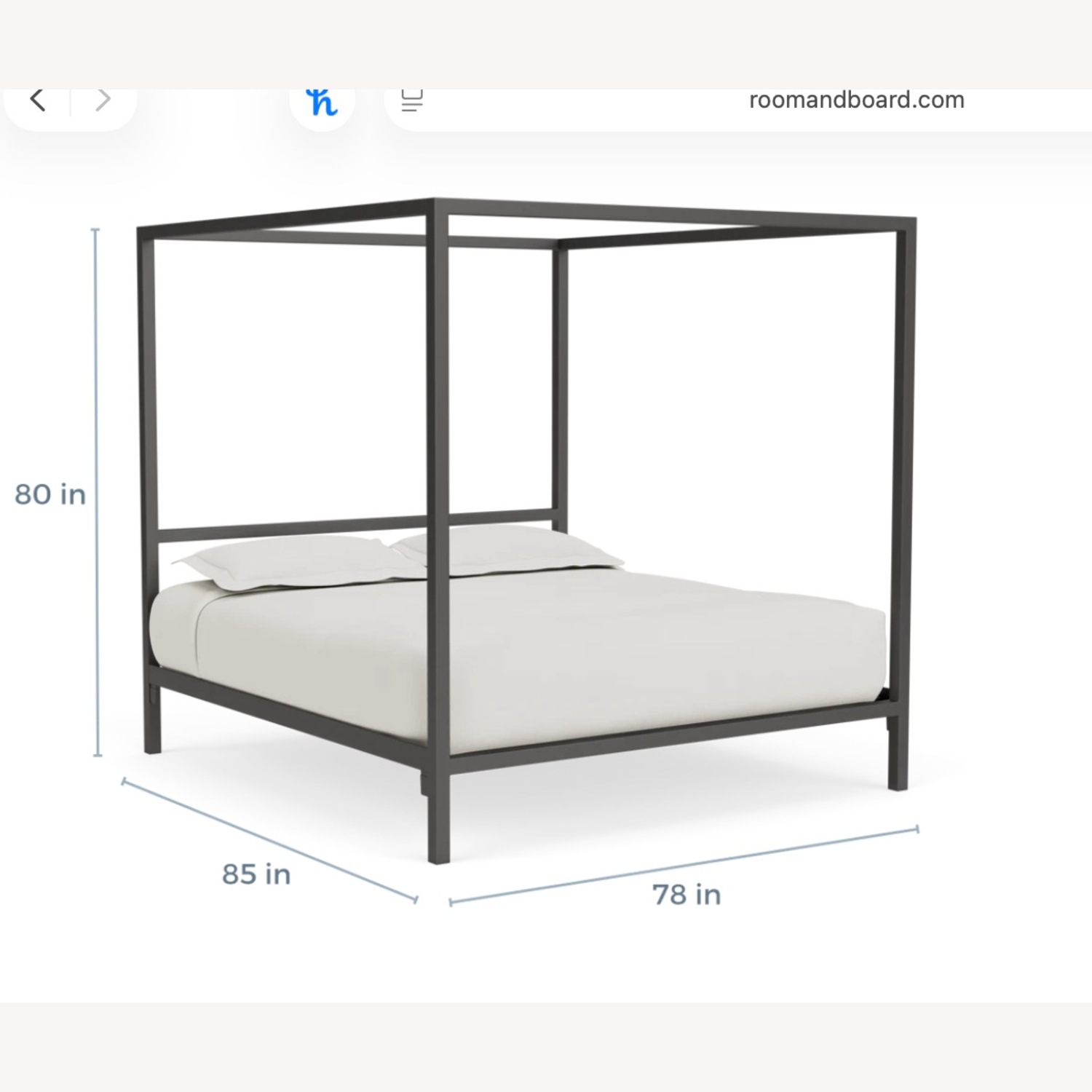 Room & Board Architecture Silver Metal King Bed - image-1