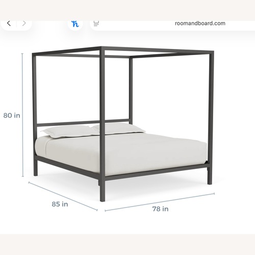 Used Room & Board Architecture Silver Metal King Bed for sale on AptDeco