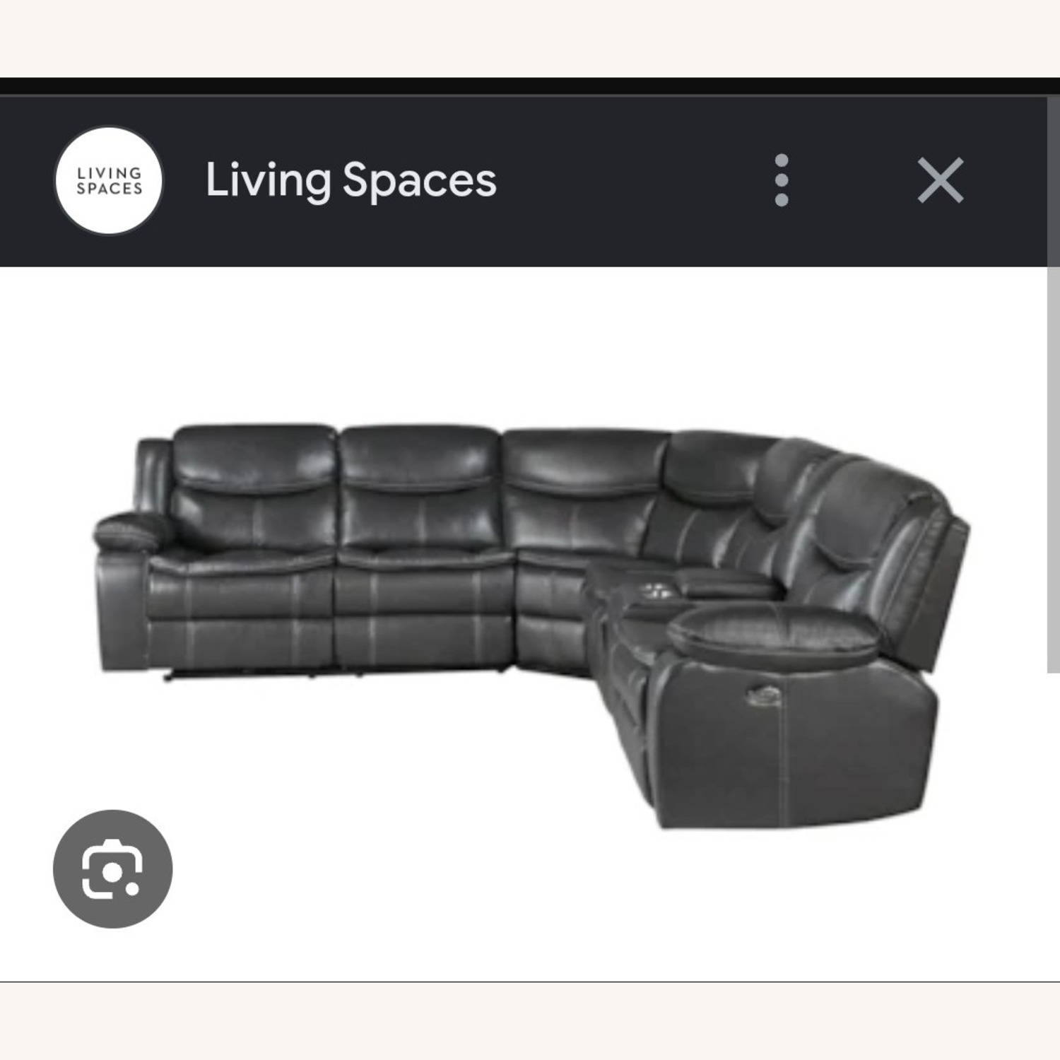 Living Spaces Dark Gray 3+ Piece Sectional - image-1