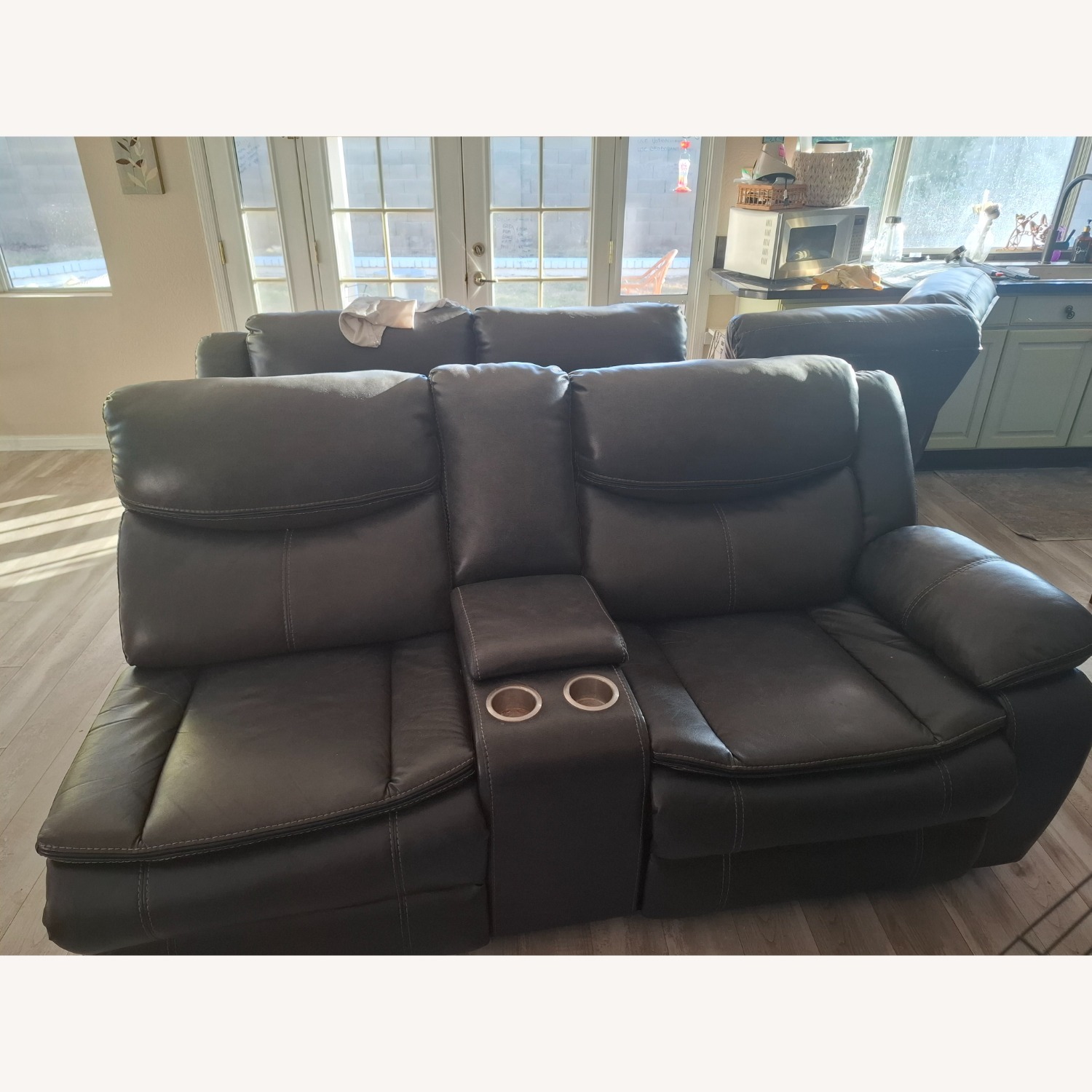 Living Spaces Dark Gray 3+ Piece Sectional - image-2