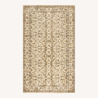 Vintage Turkish Handmade Floral Green Rug