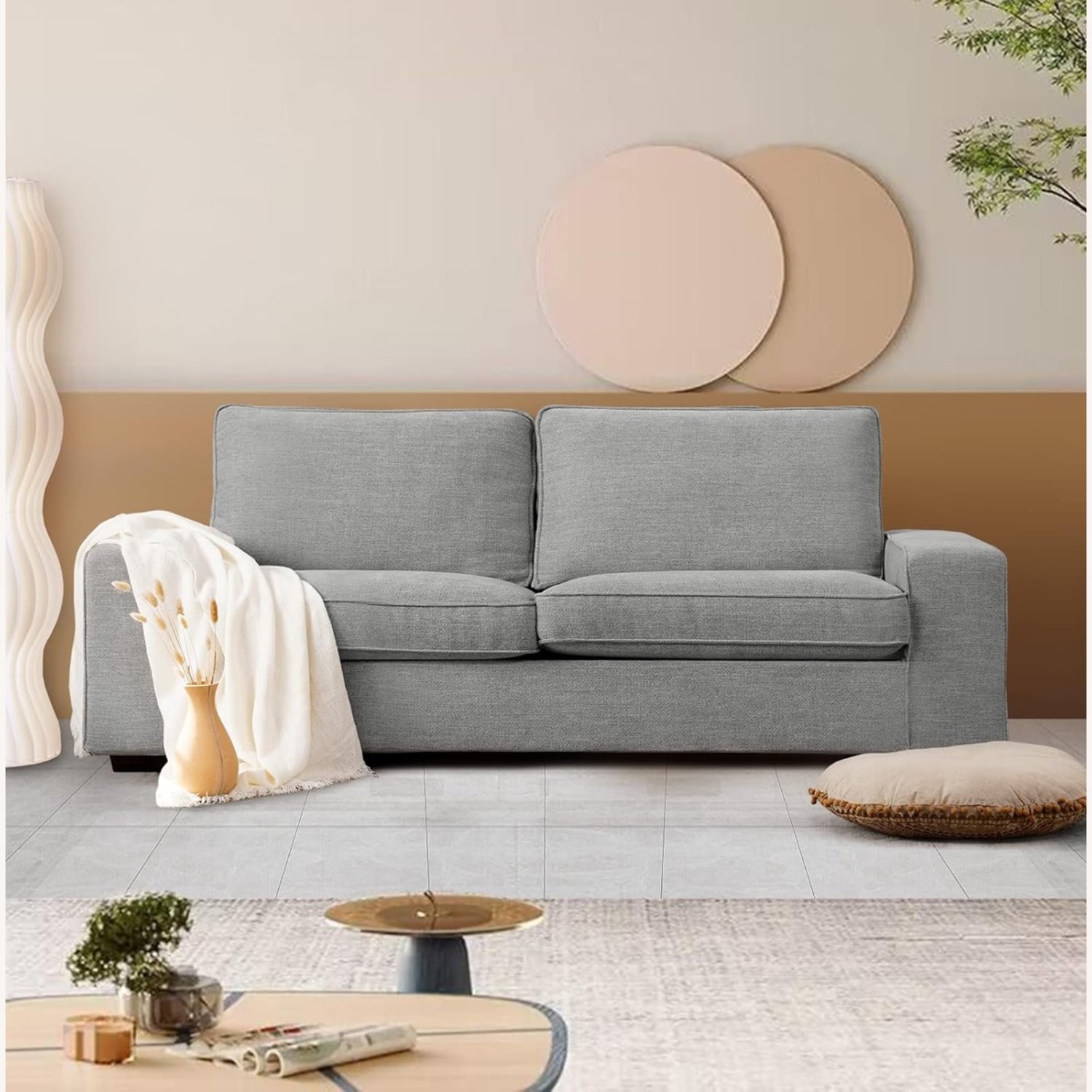 Modern Grey Chennile Sofa - image-3