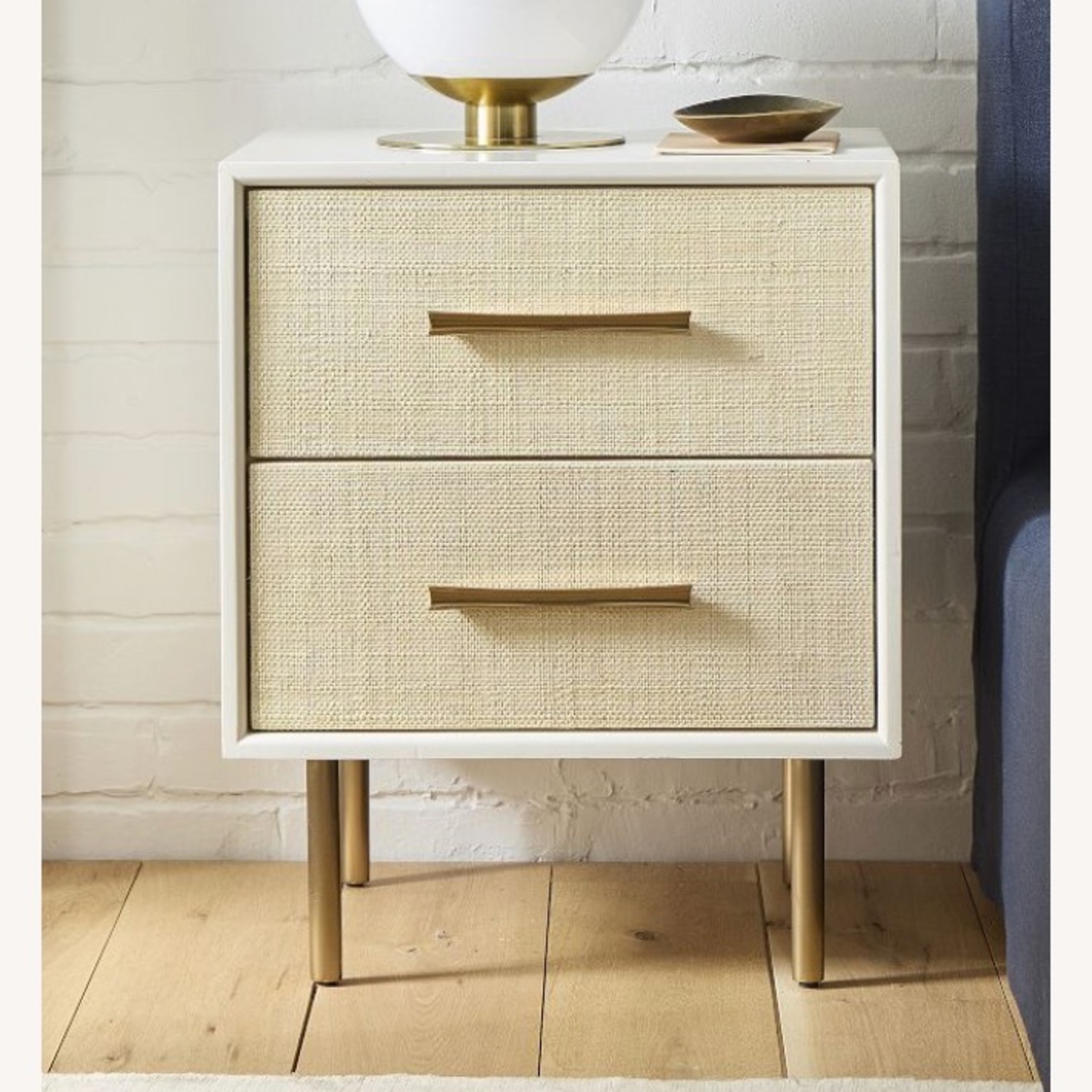 West Elm Margot Raffia Nightstand - image-1
