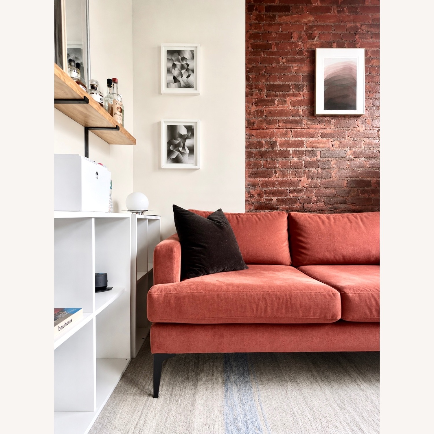 West Elm Andes Sofa Brick Velvet - image-3