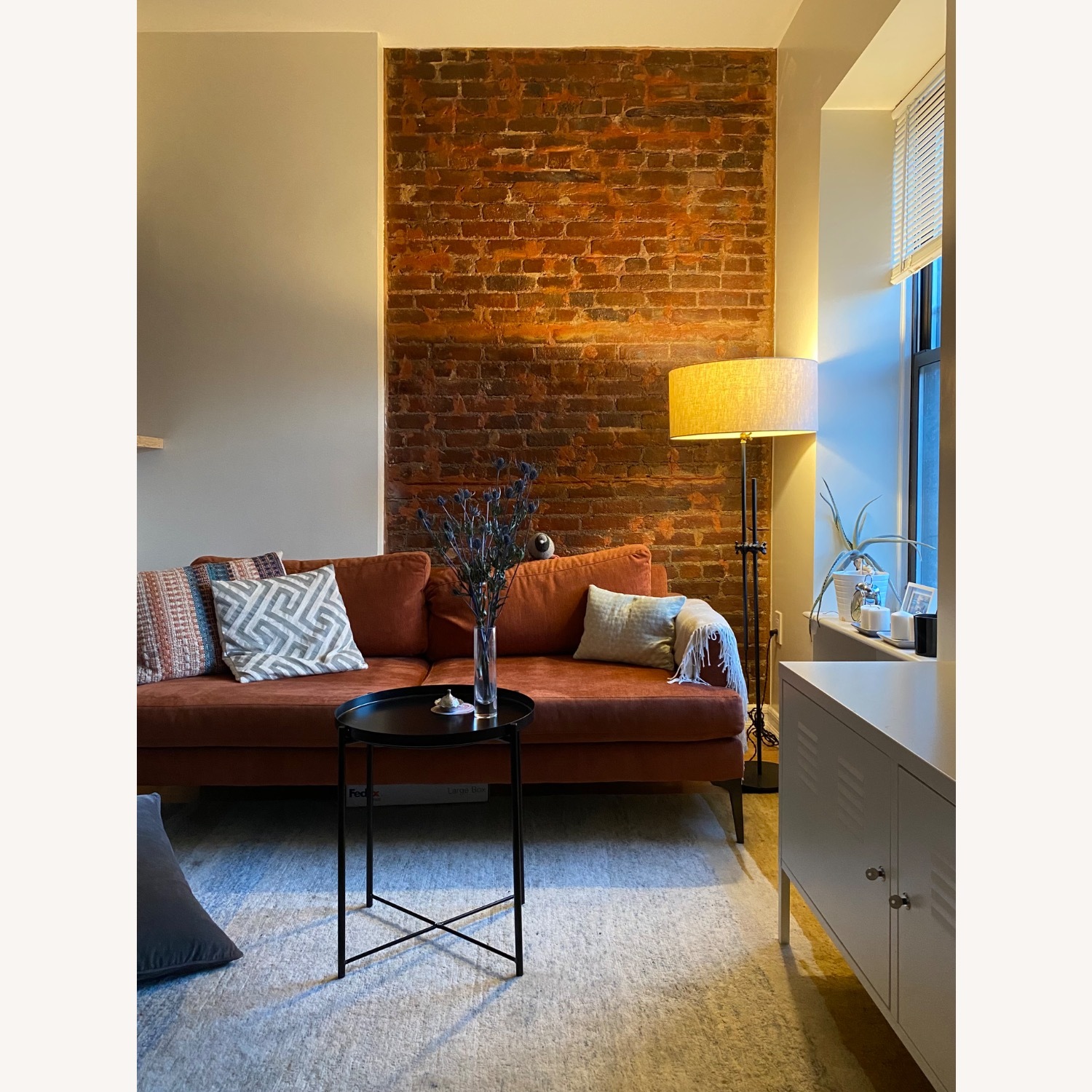 West Elm Andes Sofa Brick Velvet - image-1
