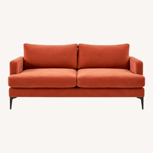 Used West Elm Andes Sofa Brick Velvet for sale on AptDeco