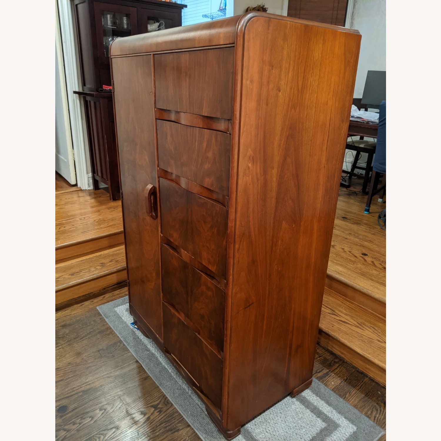 Tri Bond Vintage Art Deco Waterfall Armoire - image-2