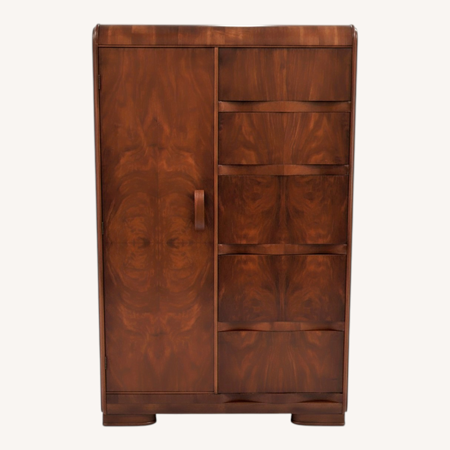 Tri Bond Vintage Art Deco Waterfall Armoire - image-0