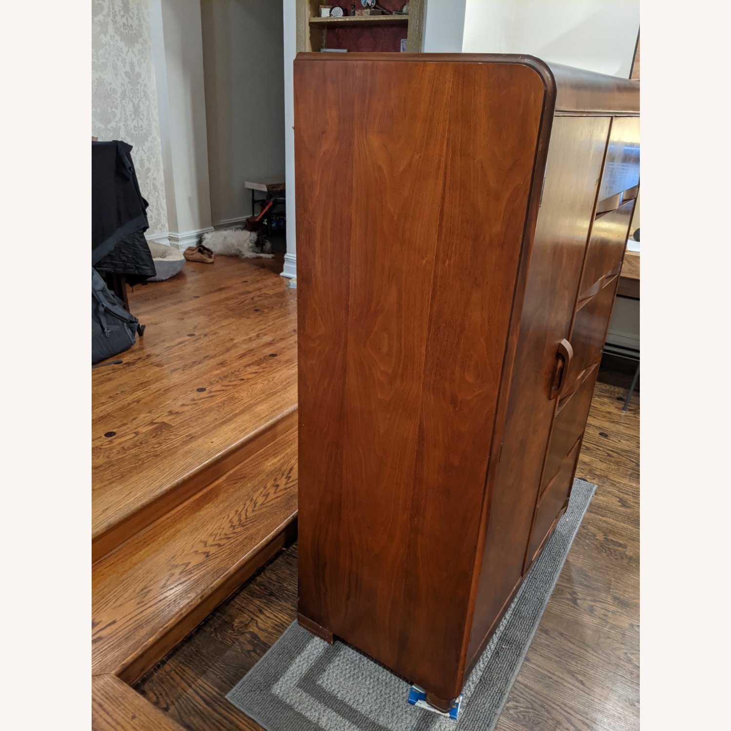 Tri Bond Vintage Art Deco Waterfall Armoire - image-5