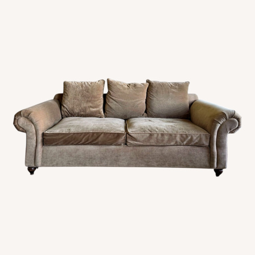 Used Domain Furniture Light Brown Fabric 2 Seater Sofa for sale on AptDeco
