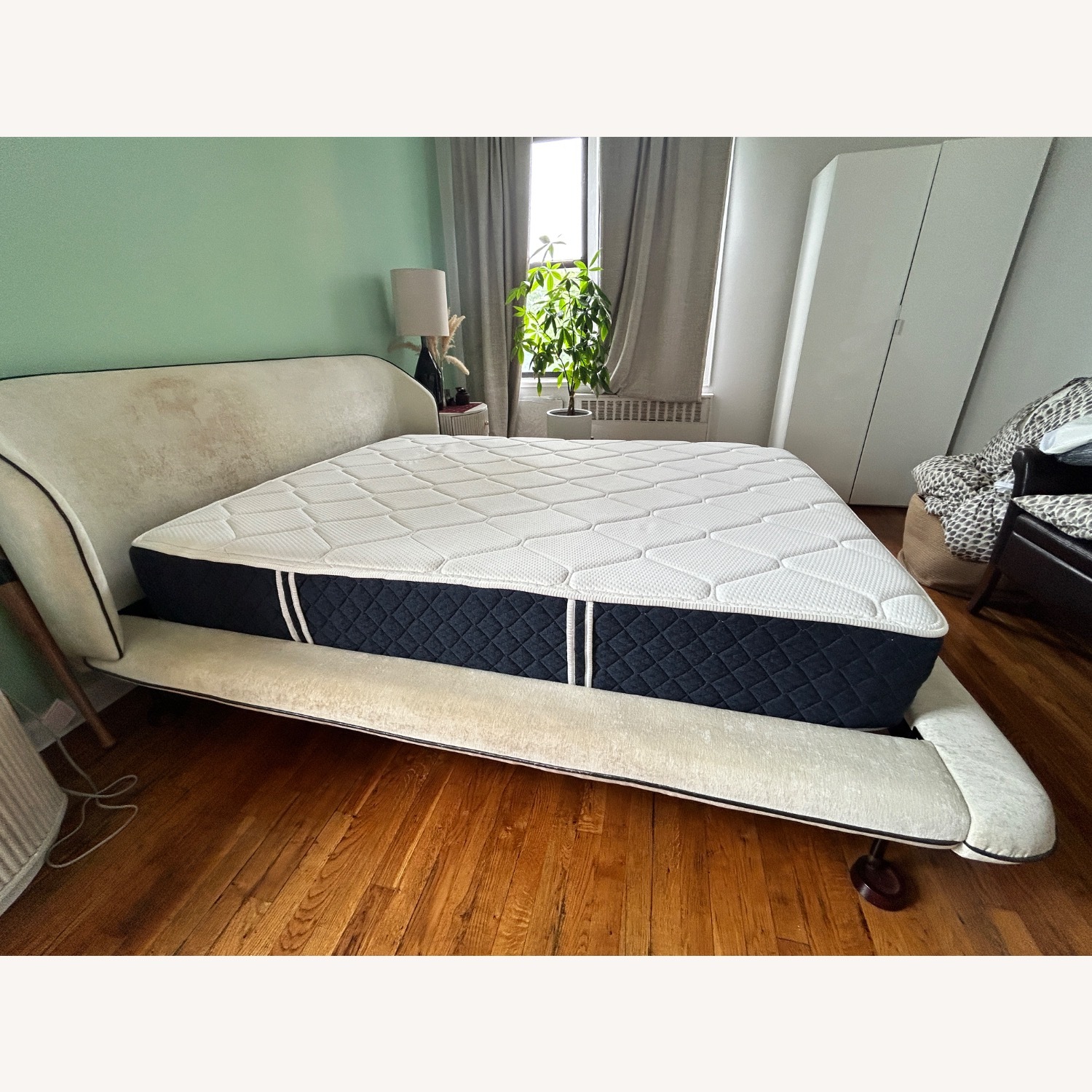 CB2 Antoni Cream Velvet Queen Bed  - image-6