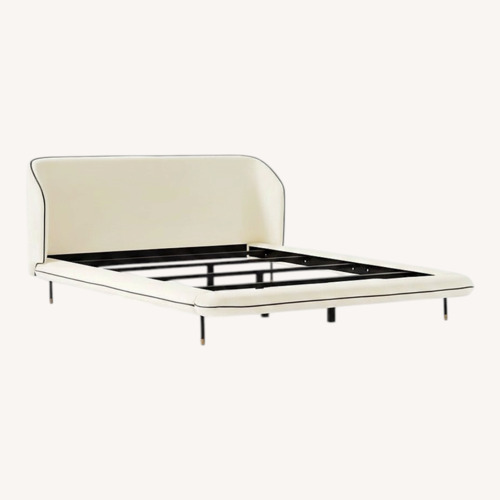 Used CB2 Antoni Cream Velvet Queen Bed  for sale on AptDeco