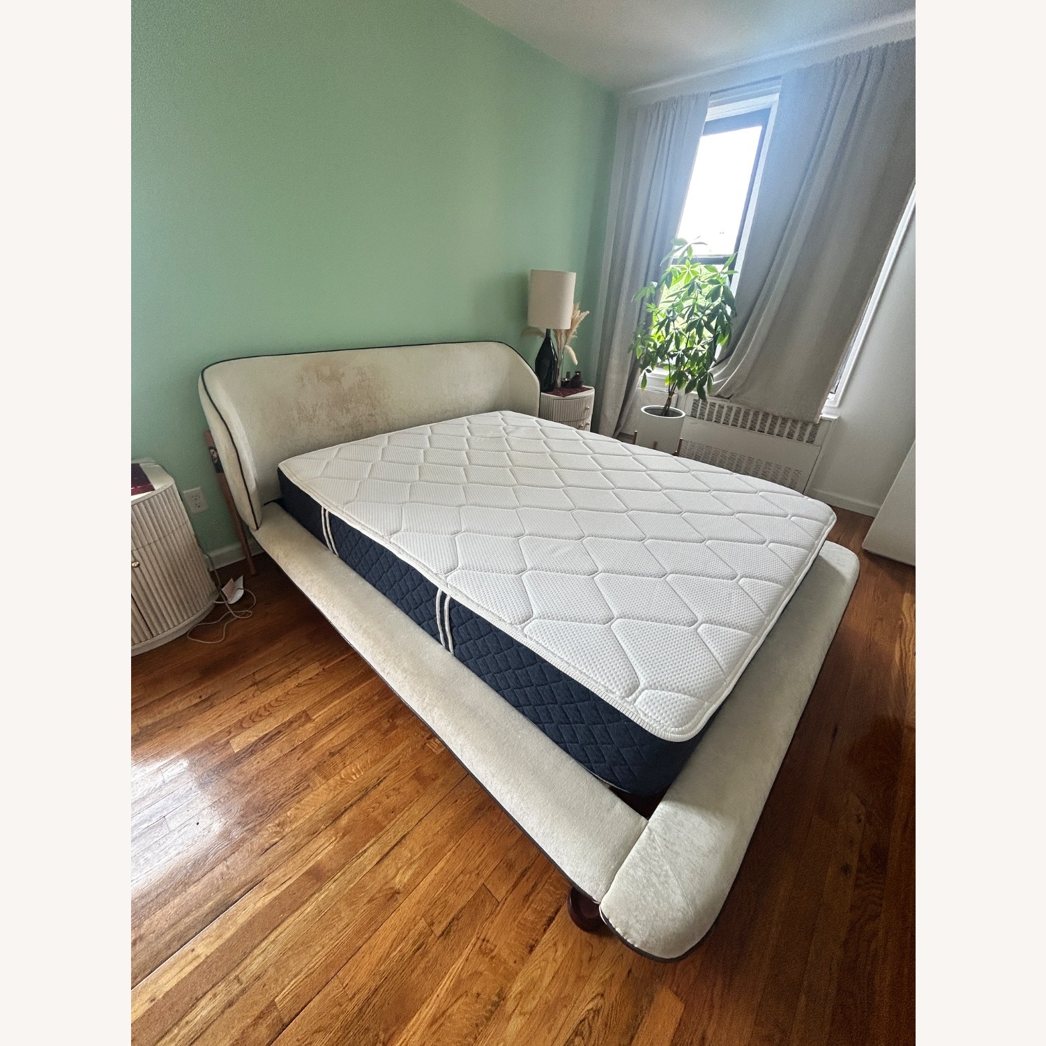CB2 Antoni Cream Velvet Queen Bed  - image-2