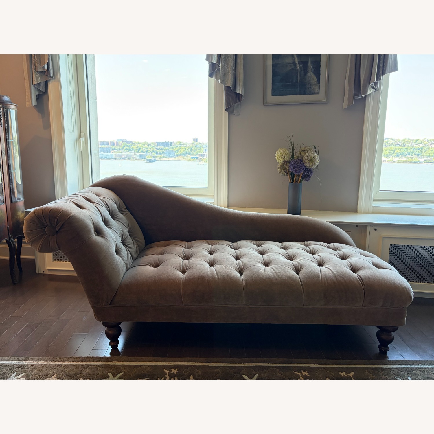 Domain Furniture Dark Brown Chaise Lounge - image-1