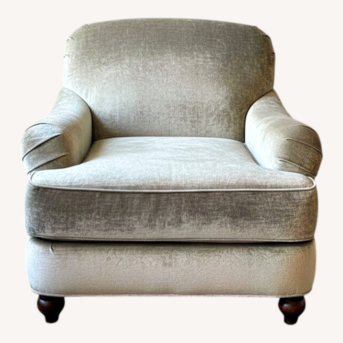 Used Vintage Domain Furniture Blue Velvet Armchair for sale on AptDeco