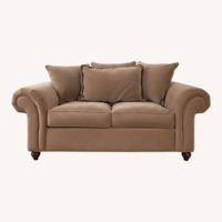 Vintage Domain Furniture Light Brown Suede Sofa