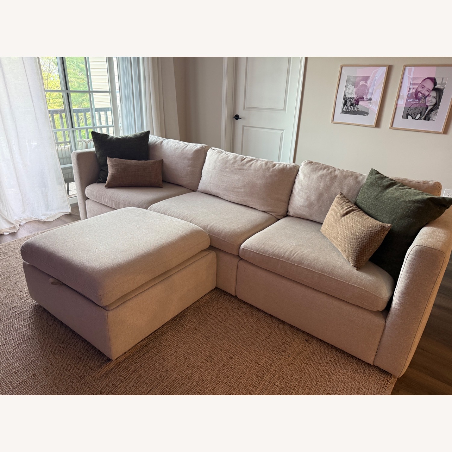 Chita Natural Fabric 3+ Piece Sectional - image-1
