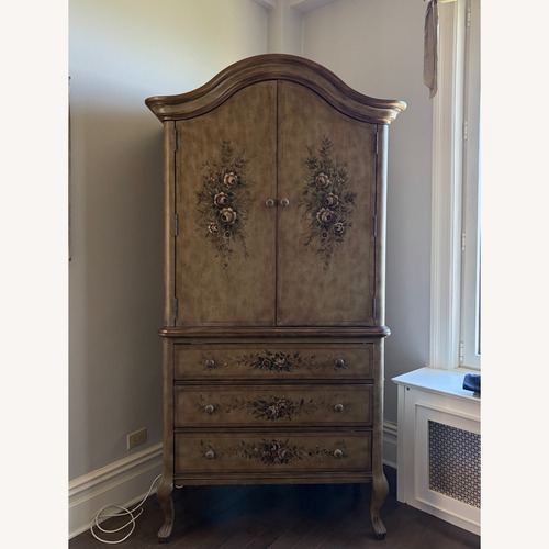 Used Vintage Domain Furniture Light Brown Armoire for sale on AptDeco
