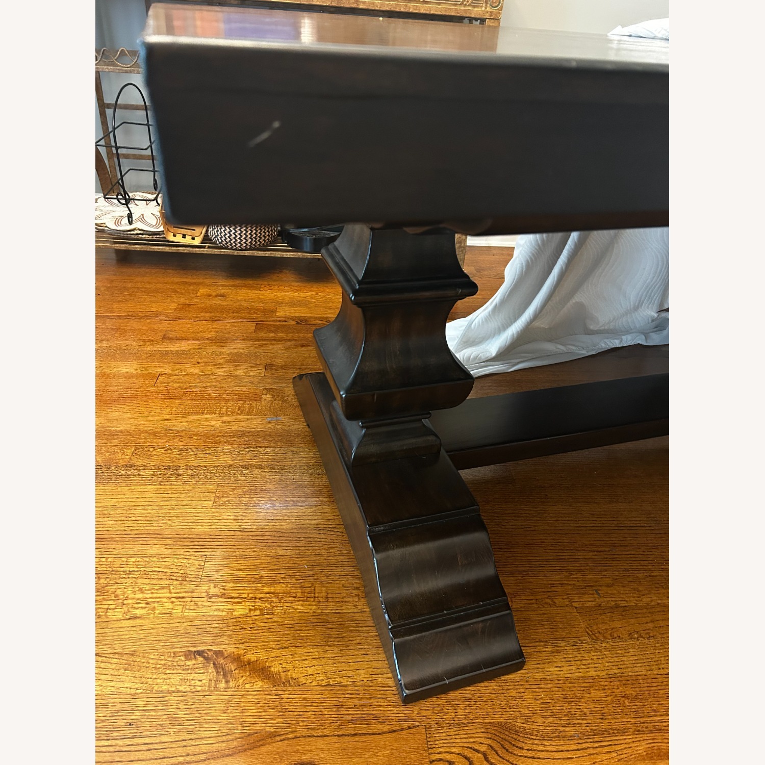 Pottery Barn Banks Dark Brown Wood Dining Table - image-3