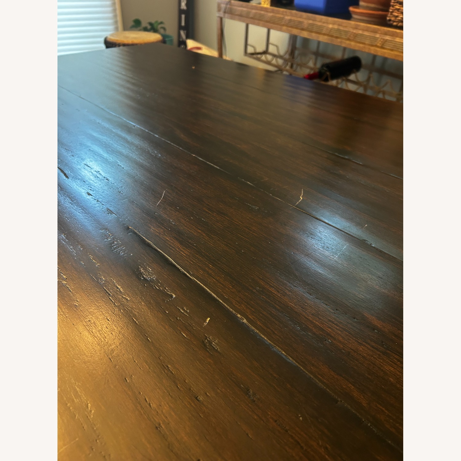 Pottery Barn Banks Dark Brown Wood Dining Table - image-4