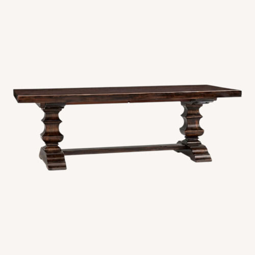 Used Pottery Barn Banks Dark Brown Wood Dining Table for sale on AptDeco