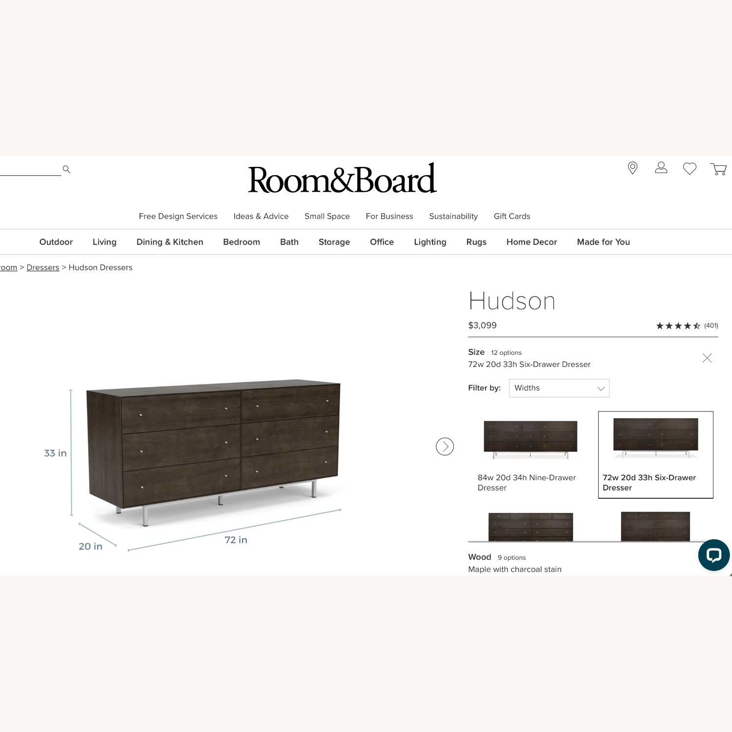 Room & Board Mid-Century Hudson Solid Wood Dresser - image-12