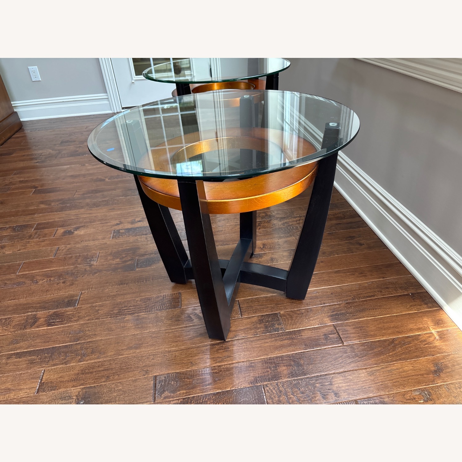 Black/Bronze Glass Side Tables - image-3