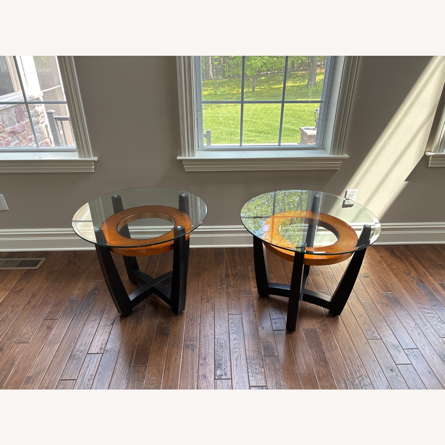 Black/Bronze Glass Side Tables - image-1