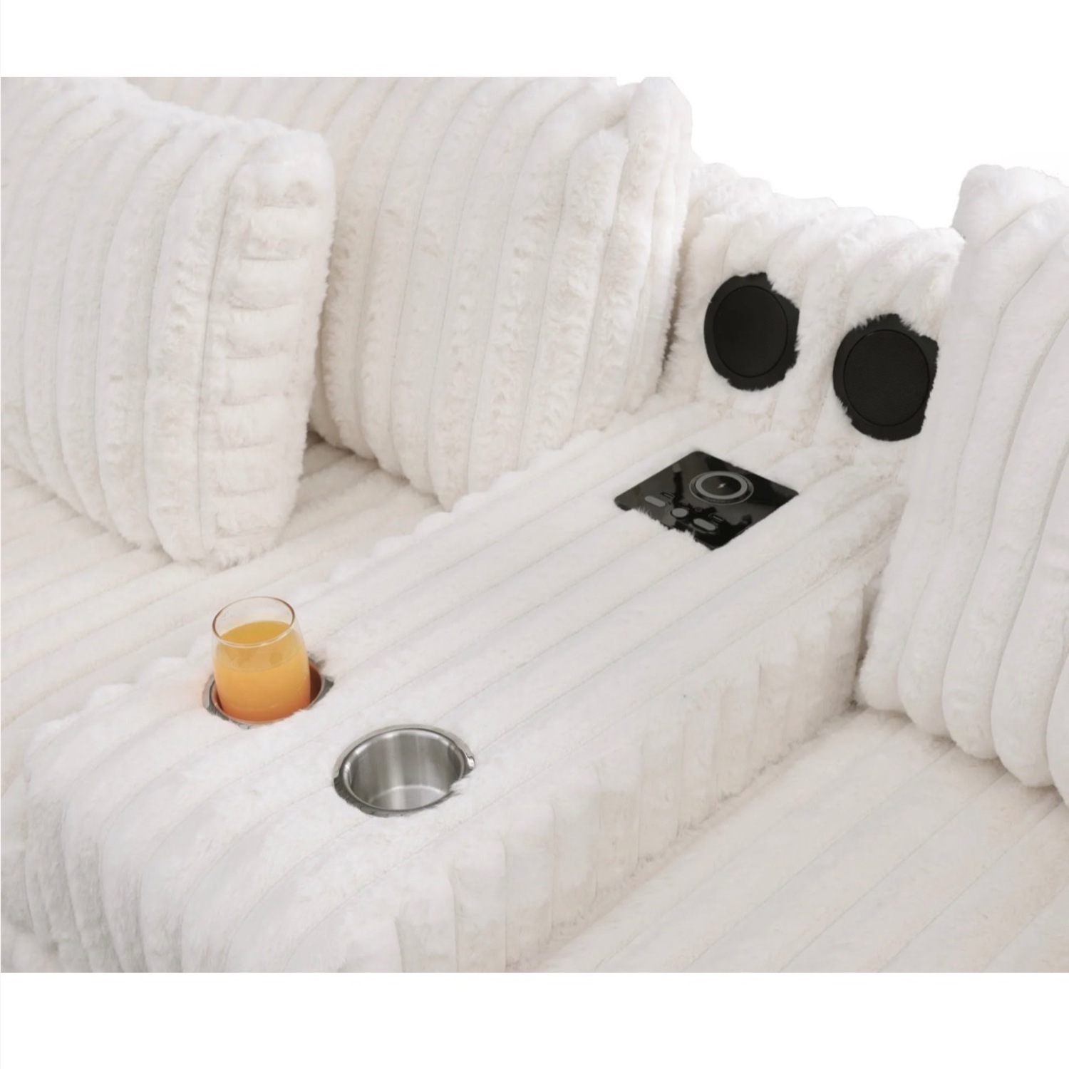  7 Piece Cream Modular Sectional with Console  - image-2