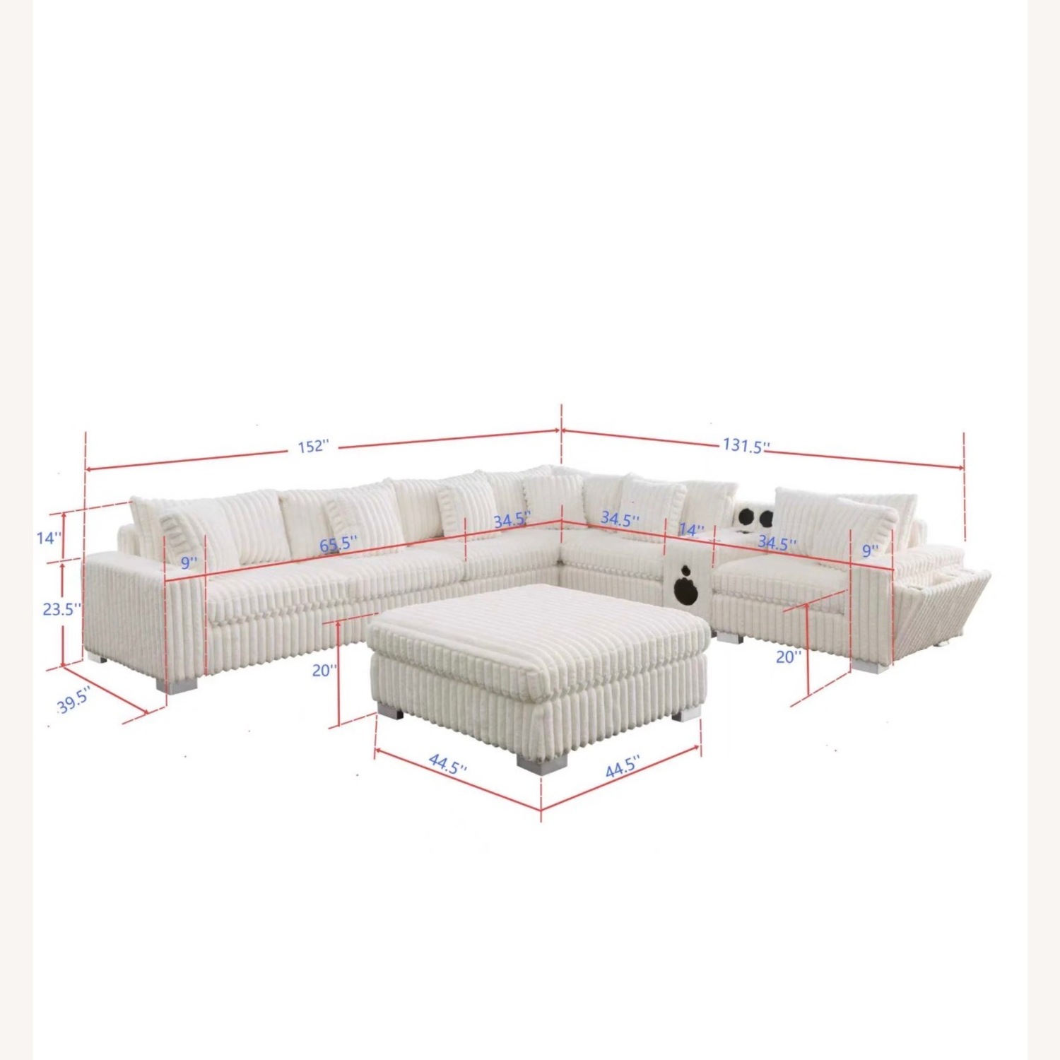  7 Piece Cream Modular Sectional with Console  - image-7