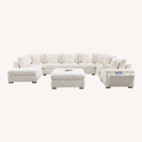  7 Piece Cream Modular Sectional with Console 