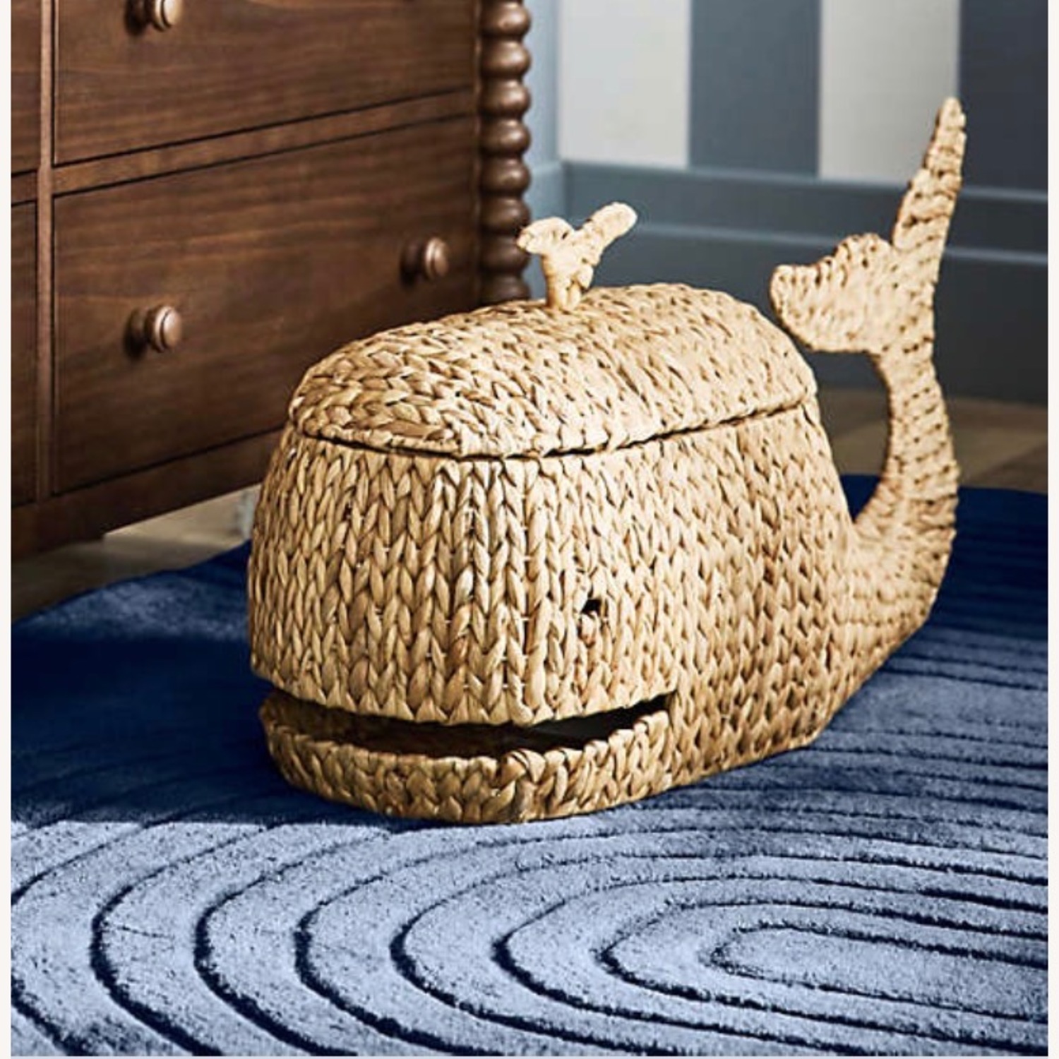 Crate & Barrel Whale Woven Floor Storage Basket - image-2