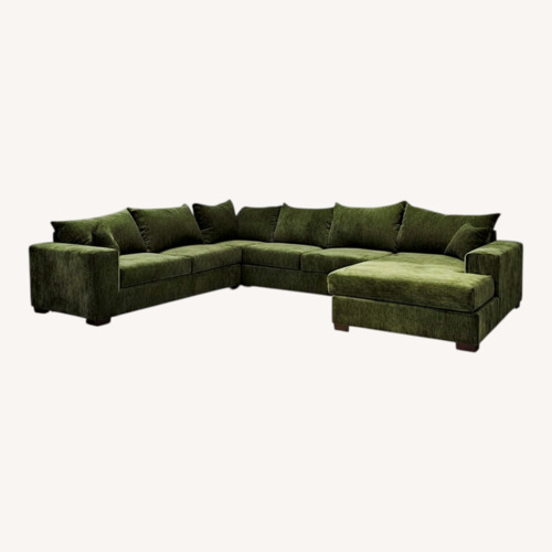 Used Green Sectional Sofa with Chaise  for sale on AptDeco