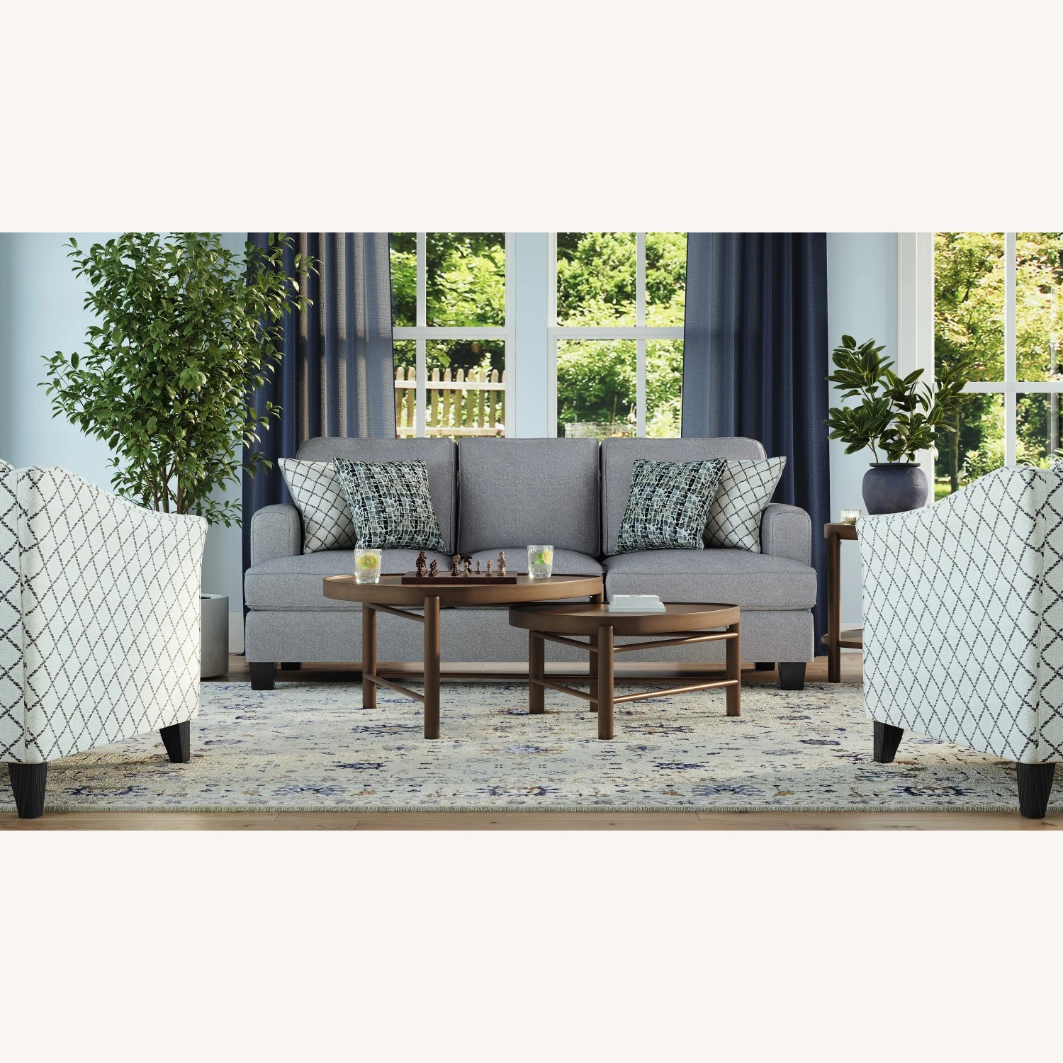 Alphie Light Gray Fabric 3+ Seater Sofa - image-3