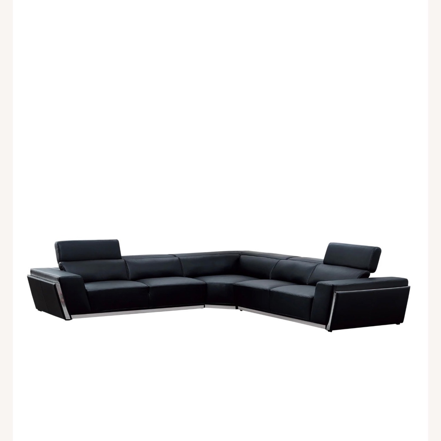 Domo Italian Leather Match Sectional - image-1